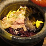 yokoyama - 干し海人参（なまこ） 剣先烏賊 あん肝  三鮮飯（黒米ともち米を使ったちまき）ゴルゴンゾーラのバター