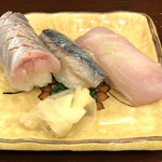 牡蠣と寿司 うみのおきて - 北海道産生にしん、北海道産サンマ、天然かんぱち