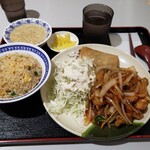 Ryuuki - 鶏の甘酢セット 930円(＋200円で白飯を炒飯に変更)