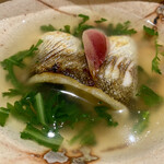 食堂こなん - 温物 カマス 酢取茗荷 菊菜餡