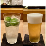 Akanezaka Oonuma - 生ビールと酢橘サワーいただきました♪