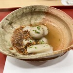 味の風 にしむら - 小芋と白ずいき 揚げ米