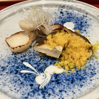 味の風 にしむら - 真魚鰹の西京漬け焼き 椎茸のからすみまぶし