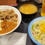 松屋 - チーズボロネーゼコンボ牛めしセット