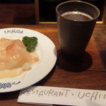 うちだ - まずはビール　生ハムをあてに