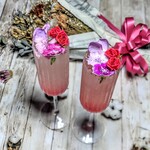 flower sparkling cocktail