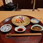 一本杉 川嶋 - オコゼと特大車エビのお造り