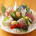 Assortment of five types of fresh fish of the day