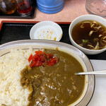 味の舘 - カレーライス(650円)。ライスは少なめにしてもらってます。普通盛りでも大盛り並みで食べ応えあります。