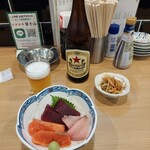 Taishuusakaba huziyama - 三点盛り&サッポロラガー。