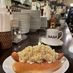 GRILL BURGER CLUB SASA - 『サワークラフトドッグ¥750』 ※夜メニューは、付け合わせ無し 『Hot Coffee¥270』