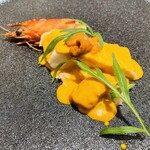 un-treize - ◆車海老と瀬戸内産鮮魚のシャンパン蒸し　ウニソース