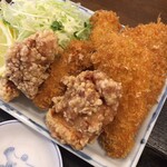 Saki - 「揚げ物3品　刺身付き定食」(1700円)