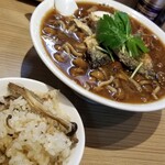 Rock’anDo - 秋刀魚なめこそば＋秋刀魚としめじの炊き込みご飯