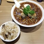 Rock’anDo - 秋刀魚なめこそば＋秋刀魚としめじの炊き込みご飯