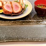 とんかつ マンジェ - あじ豚&特上ヘレとんかつ定食 税込2730円+500円