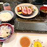 とんかつ マンジェ - あじ豚&特上ヘレとんかつ定食 税込2730円+500円