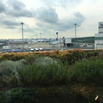 フライヤーズテーブル - レストランの窓から見た飛行機です。　夕暮れになると絶景になります