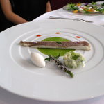 レストラン タテル ヨシノ 銀座 - うなぎの薫製　ヨーグルト風味のきゅうりと共に