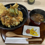 すしの家 海月 - だし巻きかき天丼