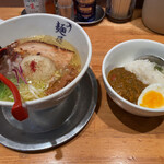 麺屋 燕 本店 - 極みねぎ塩ラーメン　キーマカレー