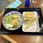 丸亀製麺 - タル鶏天ぶっかけ + 天ぷら