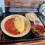 喰い道楽 ハマナカ - オムライス大盛　税込1320円　これにアイスコーヒーが付きます