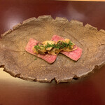 銀座 奥田 - 仙台牛　きのこの何かソースの相性が抜群