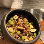 Kappou Isozaki - カマス、揚げ栗、零余子の混ぜご飯