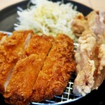 串カツ 田中 - チキンカツ・唐揚げ定食（ライス少なめ）