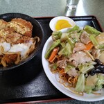 Raifuku Hanten - かた焼きそば+カツ丼セット