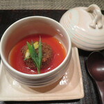 時の宿 すみれ - 米沢牛と豆腐の真丈トマトのすり流し