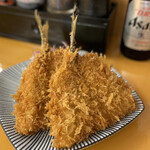 とん汁と玄米の店 檍食堂 - 刺身用のアジを使ったアジフライは肉厚でふわふわ．超絶美味。コレだけのために足を運ぶ価値あります。