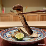御料理 寺沢 - 備長炭焼の松茸