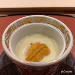 御料理 寺沢 - 甘藷芋のすり流しに生海胆