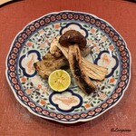 御料理 寺沢 - 松茸焼とのどぐろの備長炭焼