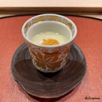 御料理 寺沢 - 甘藷芋のすり流しに生海胆