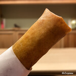 御料理 寺沢 - 香茸と菱蟹､帆立貝柱と春雨の春巻