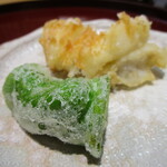 礒田 - 揚物「虎魚と万願寺唐辛子」