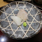 礒田 - お造り「白烏賊、あこう（キジハタ）」