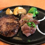 ステーキのどん - バリューランチ：ハンバーグ130グラム＆切り落としビーフ60グラム（税別999円）