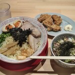 麺屋つばさ - DX海老まぜそば麺W盛+がっつりセット