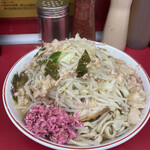 ラーメン二郎 - ラーメン　カラメ以外全マシ　＆　アレ　850円
