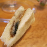 うなぎ屋酒坊・画荘 越後屋 - 25年4月　前菜　鰻サンドイッチ