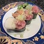 金沢まいもん寿司 - ネギとろ軍艦３種￥価格忘れ