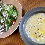農家ピザくまのグラッチェ - スープ＆サラダ
