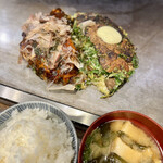 たぴおか食堂 - 一番人気のすじねぎ焼き定食¥1230。