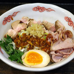 自己流ラーメン綿麺 - にんにくパワー!!! まぜそば