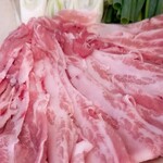 豚人 - 上州もち豚塩出汁柚子胡椒しゃぶしゃぶランチ1000円 美し過ぎるお肉