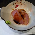 藤緒 - (^-^)しろ かじき  海苔と甘酢ソース